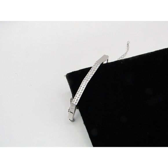 Touchstone Jewelry - TCS Touchstone Center Crystal Swarovski Collar Choker Silver Tone Chain Necklace